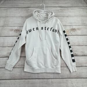 Gwen Stefani Checkerboard Print Hoodie Sweatshirt Adult Medium White Independent